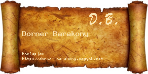 Dorner Barakony névjegykártya